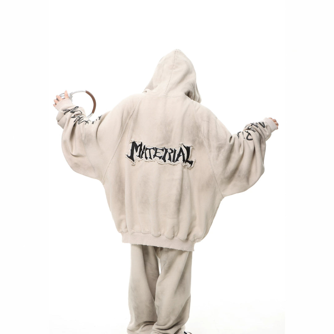 Unisex Kapuzenpullover im Oversize‑Cut mit Batik‑Wash und Statement‑Rückenprint Echoarchiv