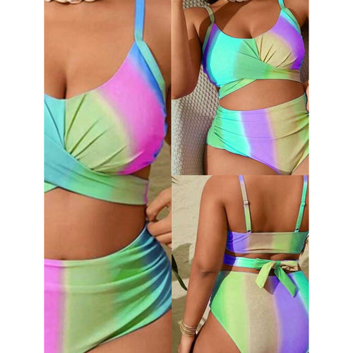 Damen Bikini-Set mit modischer Wickeloptik und hohem Bund Echo Archiv