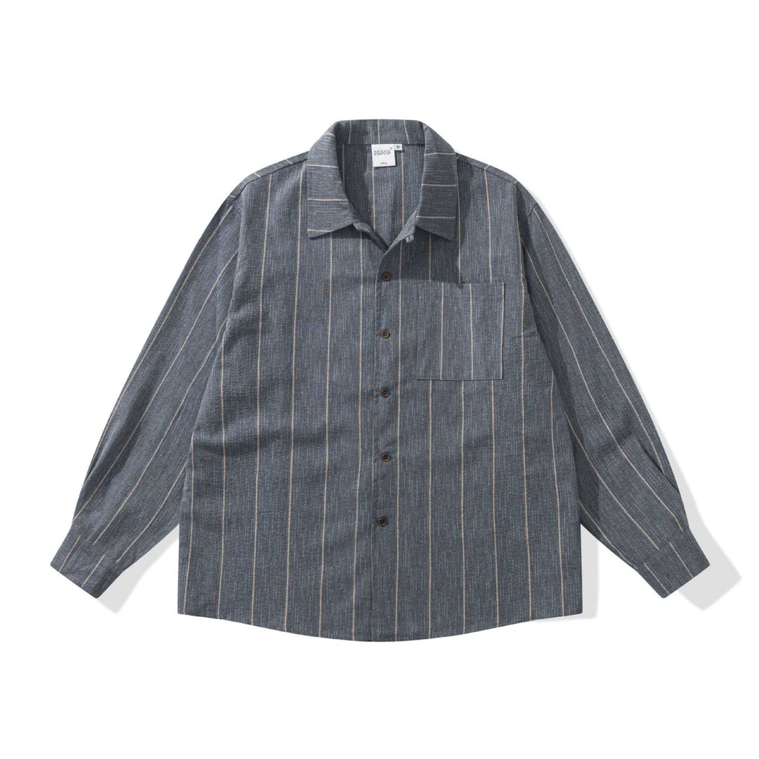 Herren Leichtes Overshirt im Relaxed‑Schnitt mit feiner Streifenstruktur Echoarchiv