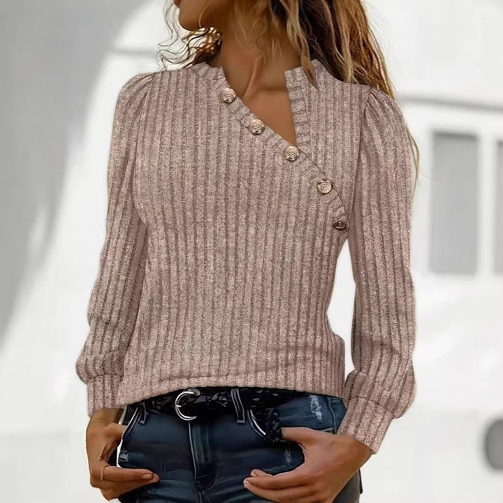 Damen Modischer Pullover mit Knopfdetails Echo Archiv