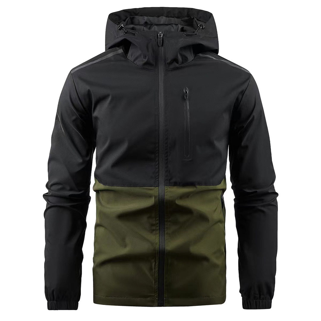 Herren wasserdichte Funktionsjacke mit verstellbarer Kapuze Echoarchiv