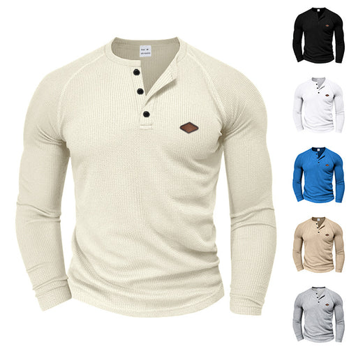 Herren Langarmshirt mit Struktur und Kragen Echoarchiv
