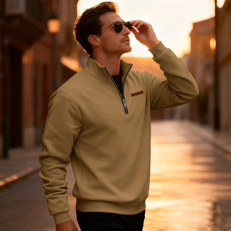 Herren Sportlicher Pullover mit halbhochgeschlossenem Reißverschluss Echoarchiv