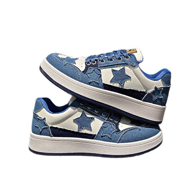 Damen Plateau-Sneaker mit Sternapplikationen und gepolstertem Innenfutter – Névara