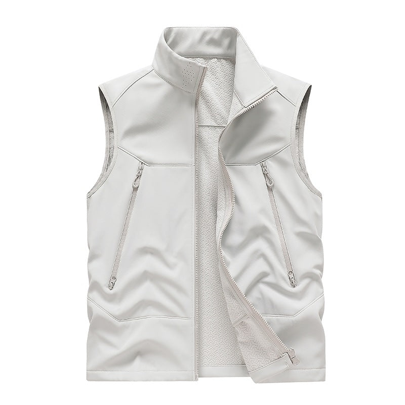 Herren Wasserabweisende Softshell-Weste mit Stehkragen, Reißverschlusstaschen & Atmungsaktivem Futter Echoarchiv