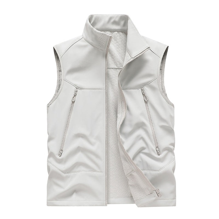 Herren Wasserabweisende Softshell-Weste mit Stehkragen, Reißverschlusstaschen & Atmungsaktivem Futter Echoarchiv