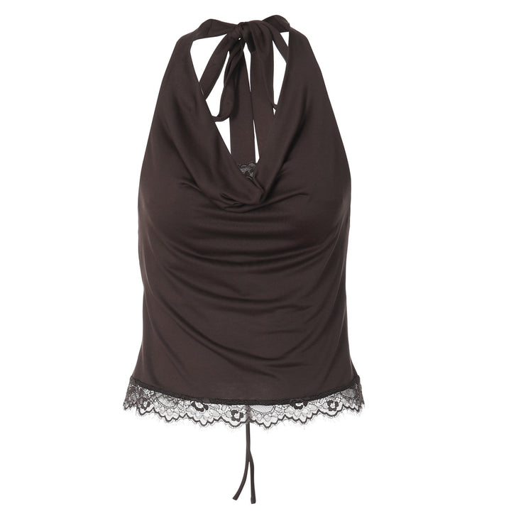 Damen Haltertop mit eleganter Spitzenkante Echo Archiv