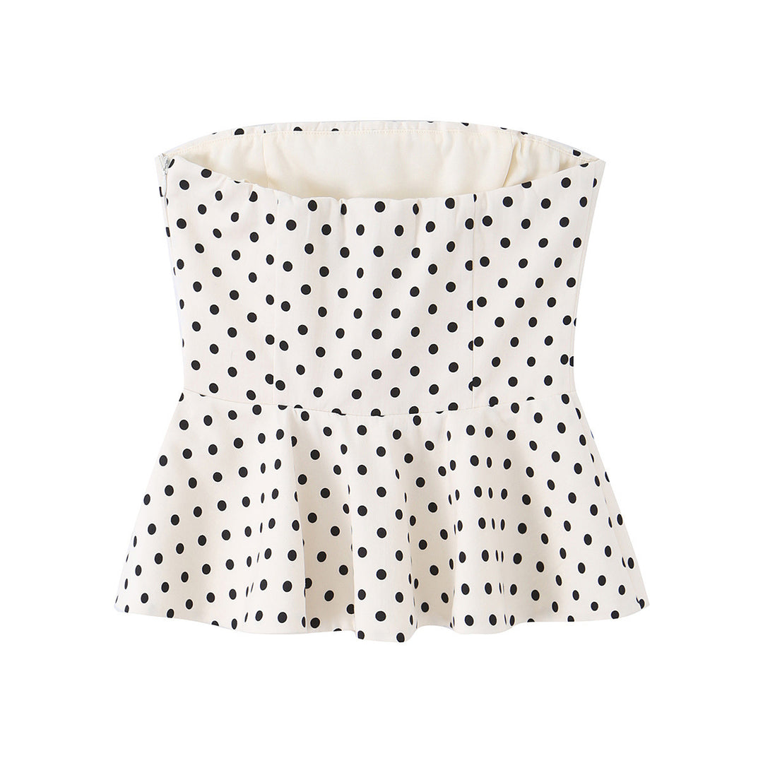 Damen Peplum-Oberteil mit strukturiertem Polka-Dot-Muster Echo Archiv