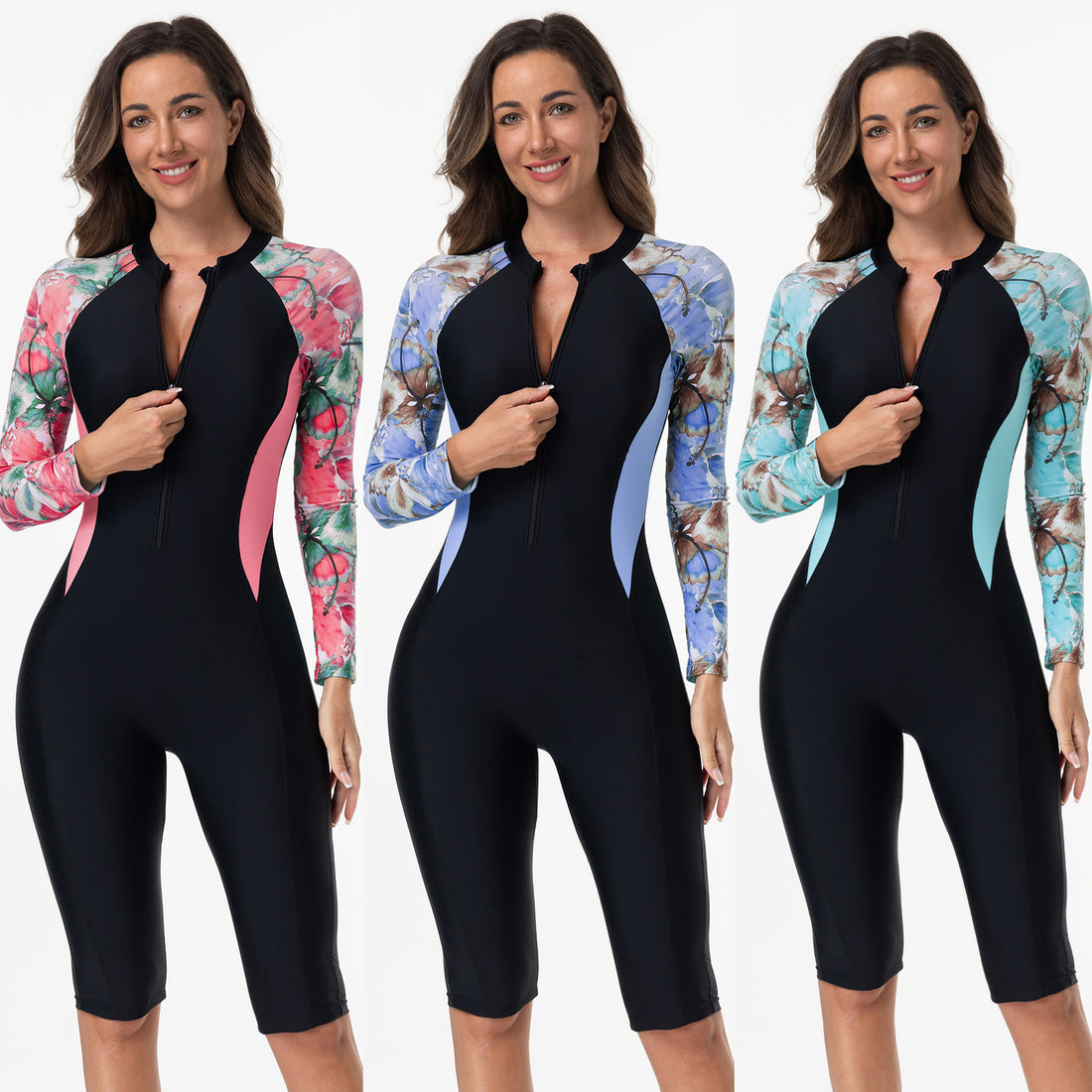 Damen Langarm Surfanzug mit UV-Schutz und stylishem Design – Élanora