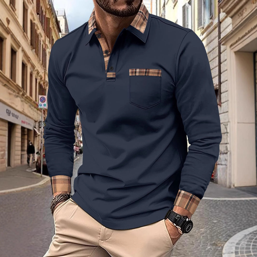 Herren Poloshirt mit Kontrastkragen und modischen Akzenten Echoarchiv