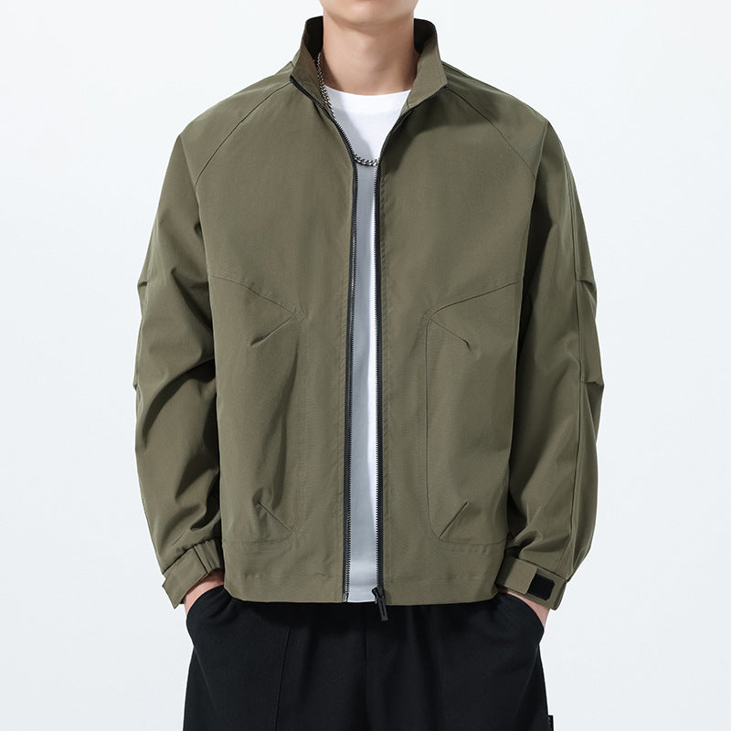 Herren Leichte Utility-Übergangsjacke mit Stehkragen, Raglanärmeln und verstellbaren Klettbündchen Echo Archiv