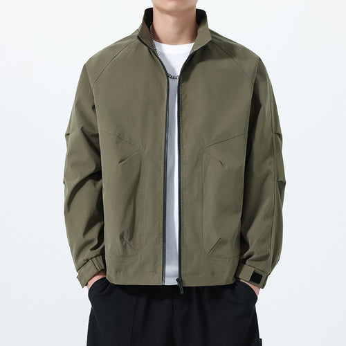 Herren Leichte Utility-Übergangsjacke mit Stehkragen, Raglanärmeln und verstellbaren Klettbündchen Echo Archiv
