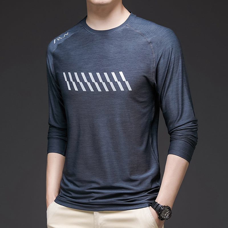 Herren sportliches Langarm-Funktionsshirt mit atmungsaktiven Einsätzen Echoarchiv