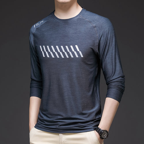 Herren sportliches Langarm-Funktionsshirt mit atmungsaktiven Einsätzen Echoarchiv
