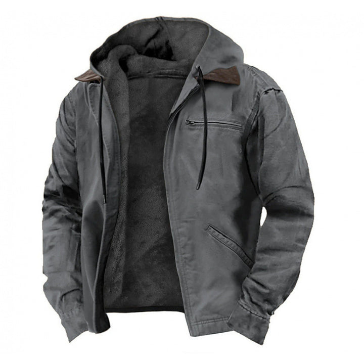 Herren Gefütterte Fieldjacke mit Kapuze und Sherpa-Futter – Taviero