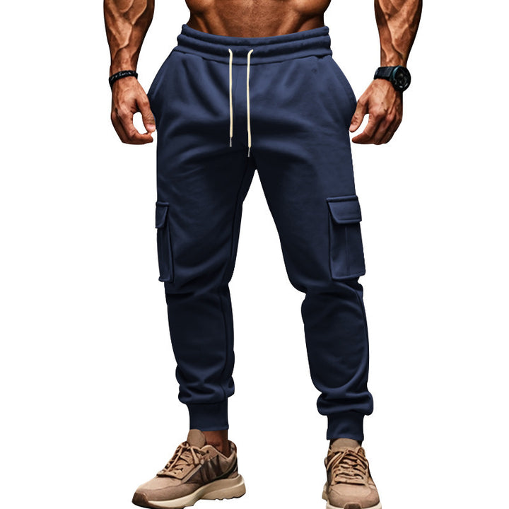 Herren Cargo-Freizeithose mit verstellbarem Bund und funktionalen Taschen Echoarchiv