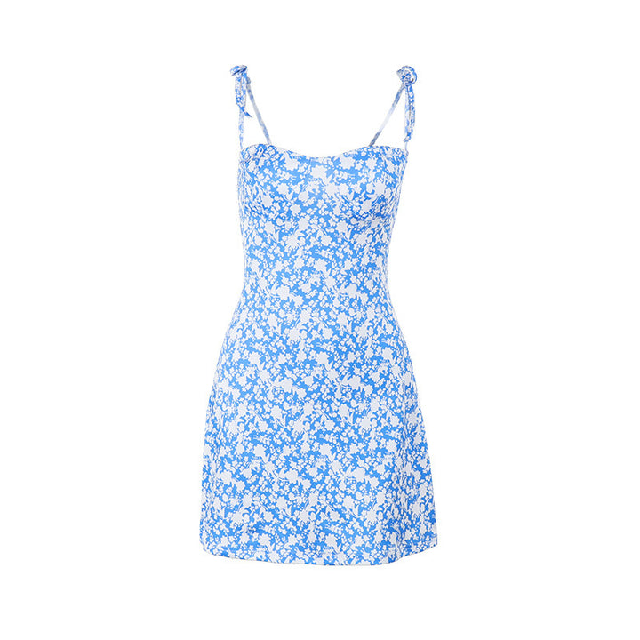 Damen Freizeitliches Minikleid mit floralem Muster und verstellbaren Spaghetti-Trägern Echo Archiv