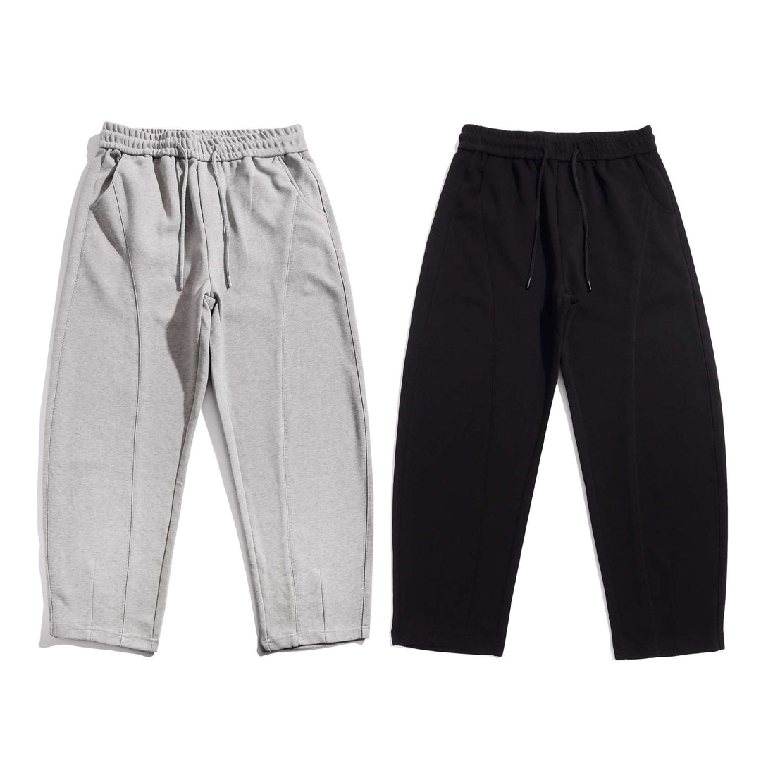 Damen Cropped-Joggerhose mit Ziernähten, hohem Elastikbund und Eingrifftaschen Echoarchiv