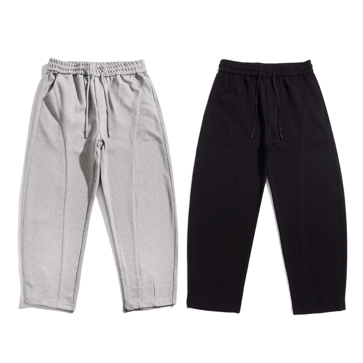 Damen Cropped-Joggerhose mit Ziernähten, hohem Elastikbund und Eingrifftaschen Echoarchiv