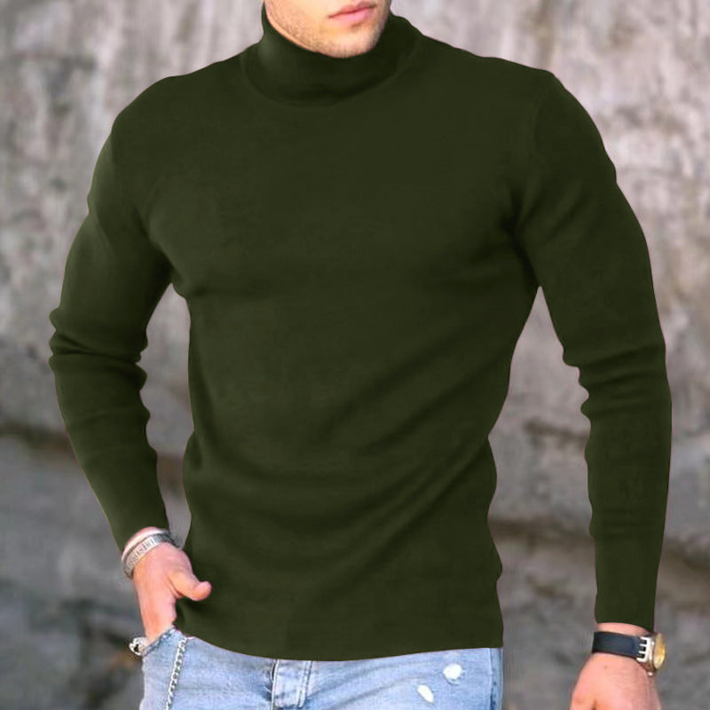 Herren Modischer Rollkragenpullover aus feinem Strick Echoarchiv