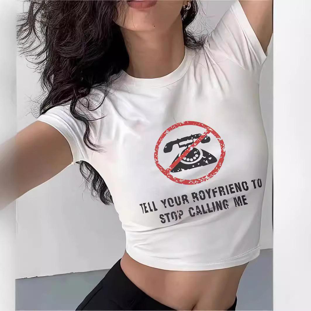 Damen Crop-T-Shirt mit Ihrem kreativen Spruch Echo Archiv