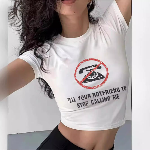 Damen Crop-T-Shirt mit Ihrem kreativen Spruch Echo Archiv
