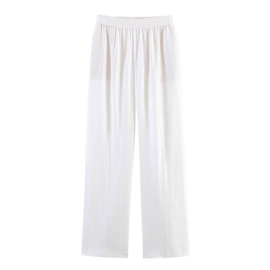 Damen Weite Palazzo-Hose mit elastischem Raffungsgummibund und fließendem Leichtstoff Echo Archiv