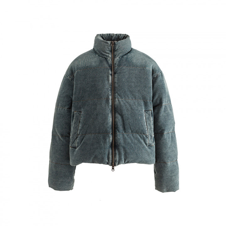 Damen Kurz geschnittene wattierte Cord‑Steppjacke im Boxy‑Cut mit Stehkragen Echo Archiv