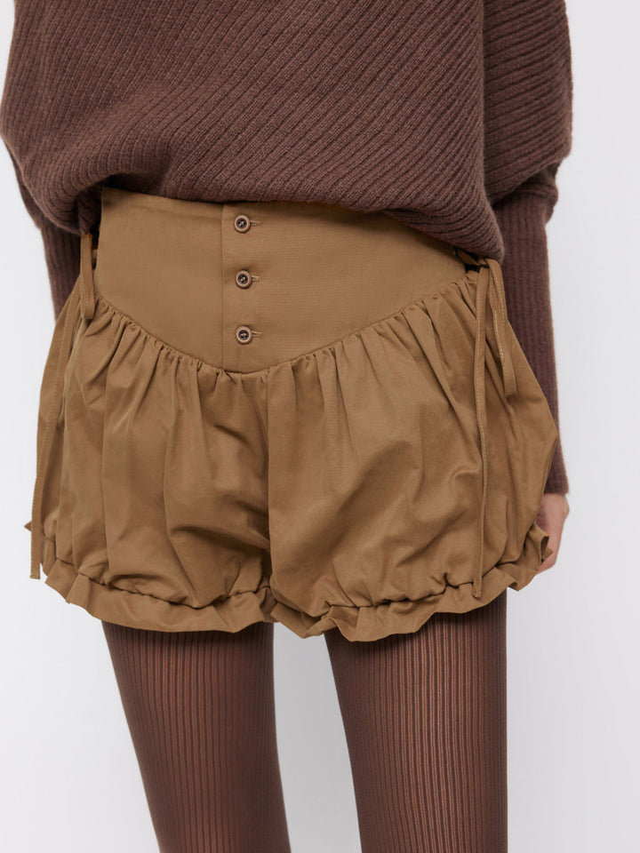 Damen modische Rüschen-Shorts mit hohen Bund und verstellbaren Kordeln Echo Archiv
