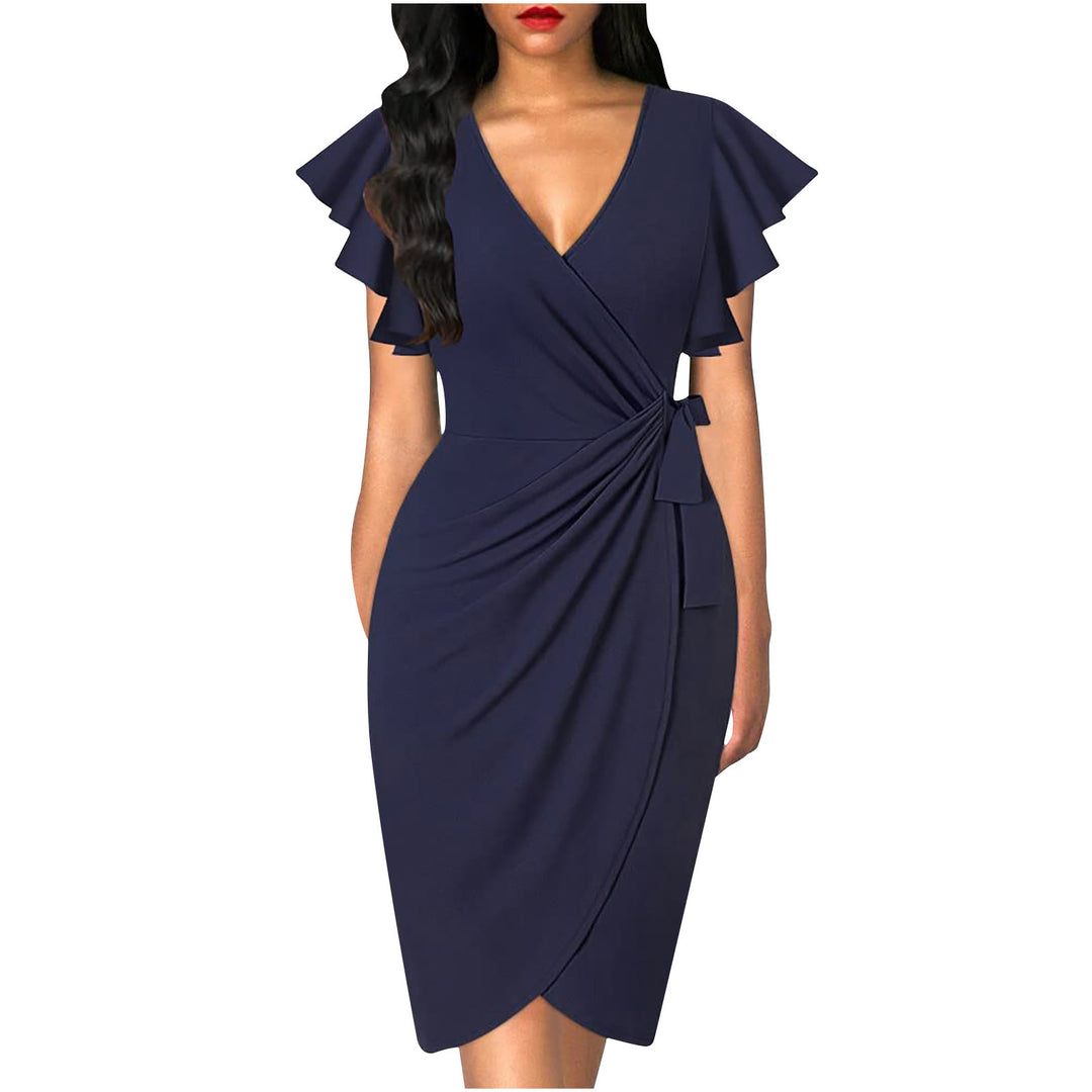 Damen Wickelkleid mit Rüschendetails und elastischem Tailleneinsatz Echo Archiv