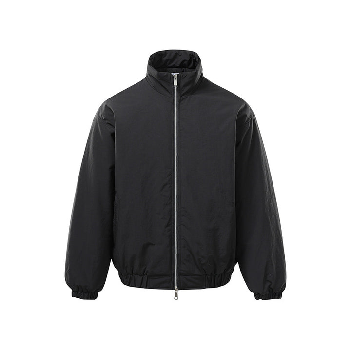 Unisex Boxy-Zipblousonjacke mit winddichter Microfaserhülle, hohem Stehkragen und Zweiwege-Reißverschluss Echoarchiv