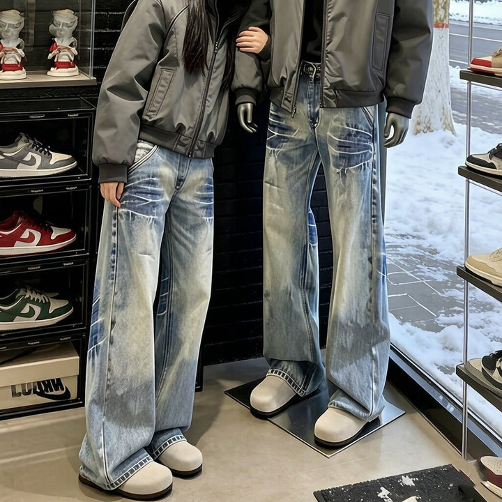 Damen Weitgeschnittene Denim-Hose Echoarchiv