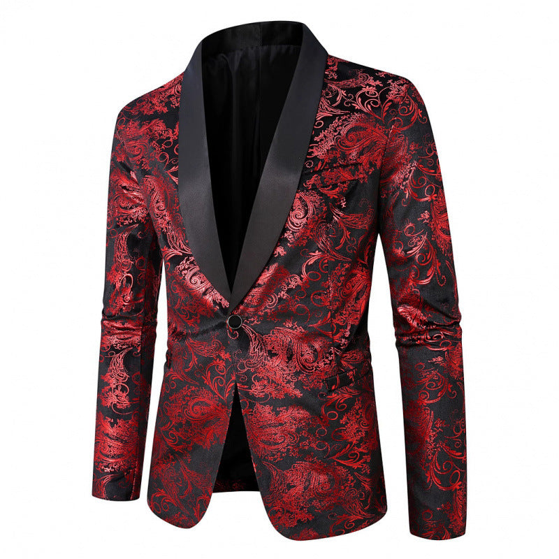 Herren Eleganter Jacquard-Blazer mit hochwertigem floralem Muster Echoarchiv