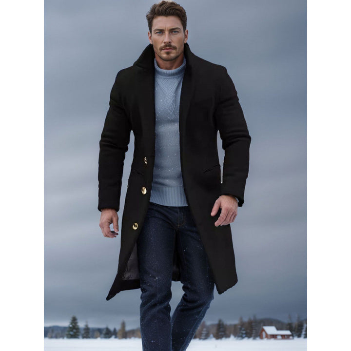 Herren Eleganter Wollmantel mit strukturiertem Design Echoarchiv
