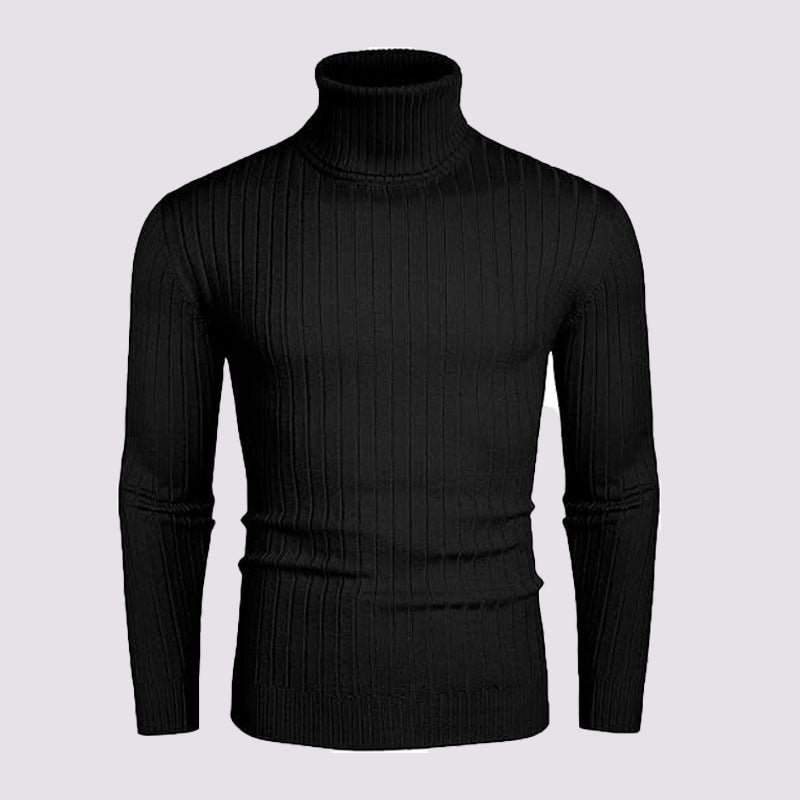 Herren nan gerippter Feinstrick-Rollkragenpullover Slim Fit Echo Archiv