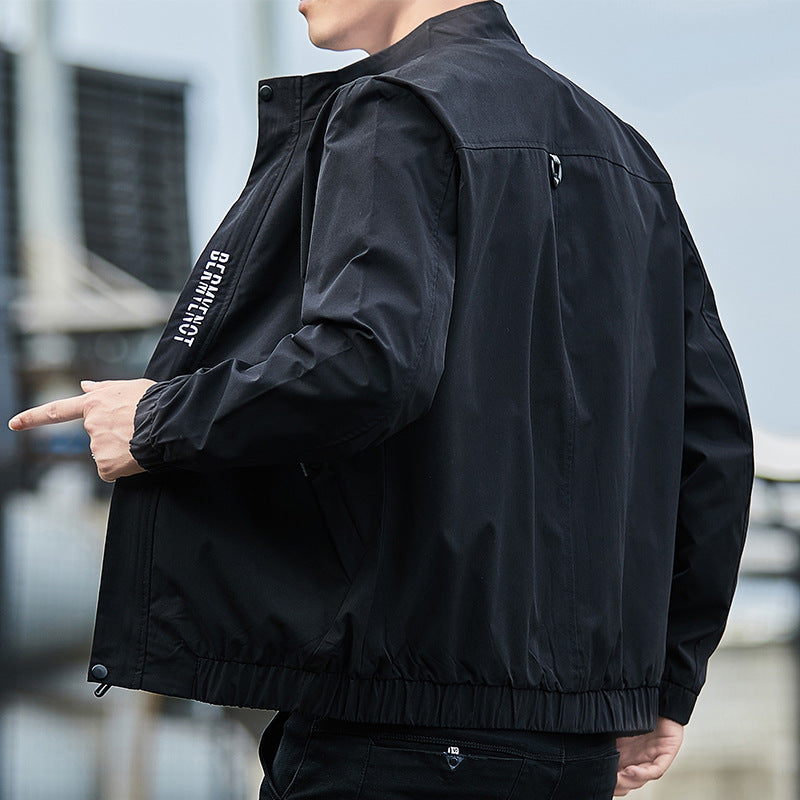 Herren Leichter Urbaner Tech-Blouson mit Nanobeschichtung, Stehkragen und verdeckten Reißverschlusstaschen Echo Archiv
