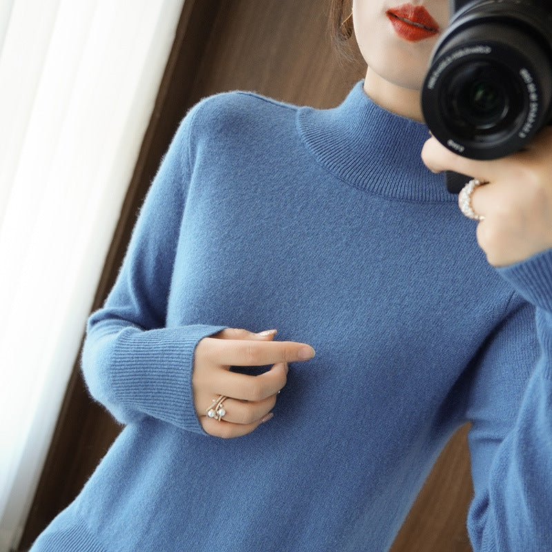 Damen Mockneck-Pullover aus flauschigem Angora-Mix mit legerer Ballonärmel-Silhouette Echoarchiv