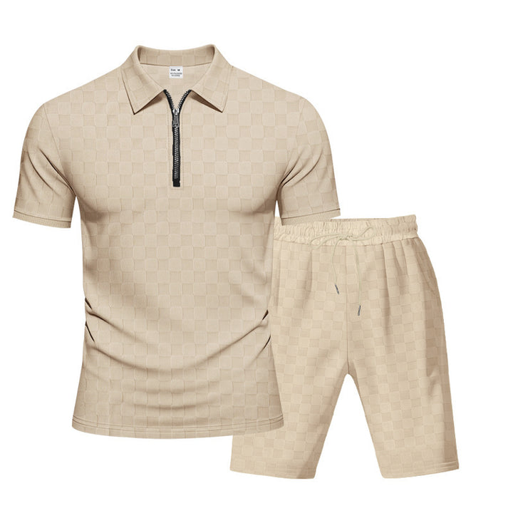 Herren Sportliches Kurzarm-Set mit hochwertigem Strukturdesign Echoarchiv