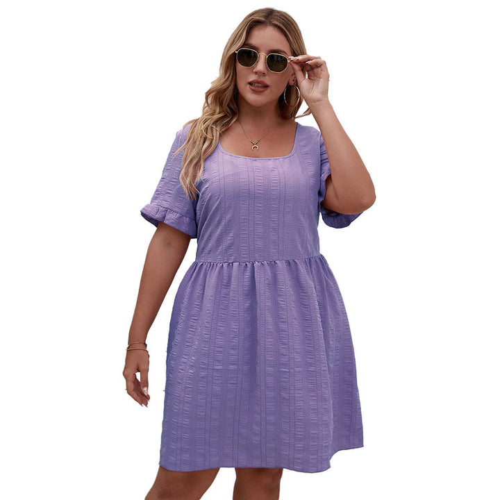 Damen lässiges Sommerkleid mit breiten Ärmeln und quadratischem Ausschnitt Echo Archiv