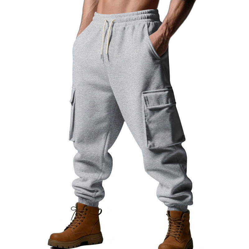 Herren Utility-Jogger mit Cargo-Taschen, Kordelzug und gerippten Bündchen – Bravaro