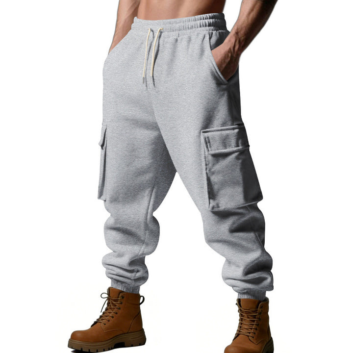 Herren Utility-Jogger mit Cargo-Taschen, Kordelzug und gerippten Bündchen – Bravaro