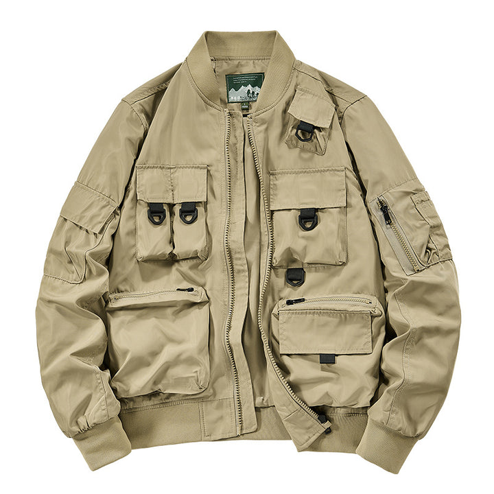 Herren nan multifunktionale Utility-Bomberjacke mit zahlreichen Taschen, D-Ring‑Details und windabweisender Nylonhülle Echo Archiv