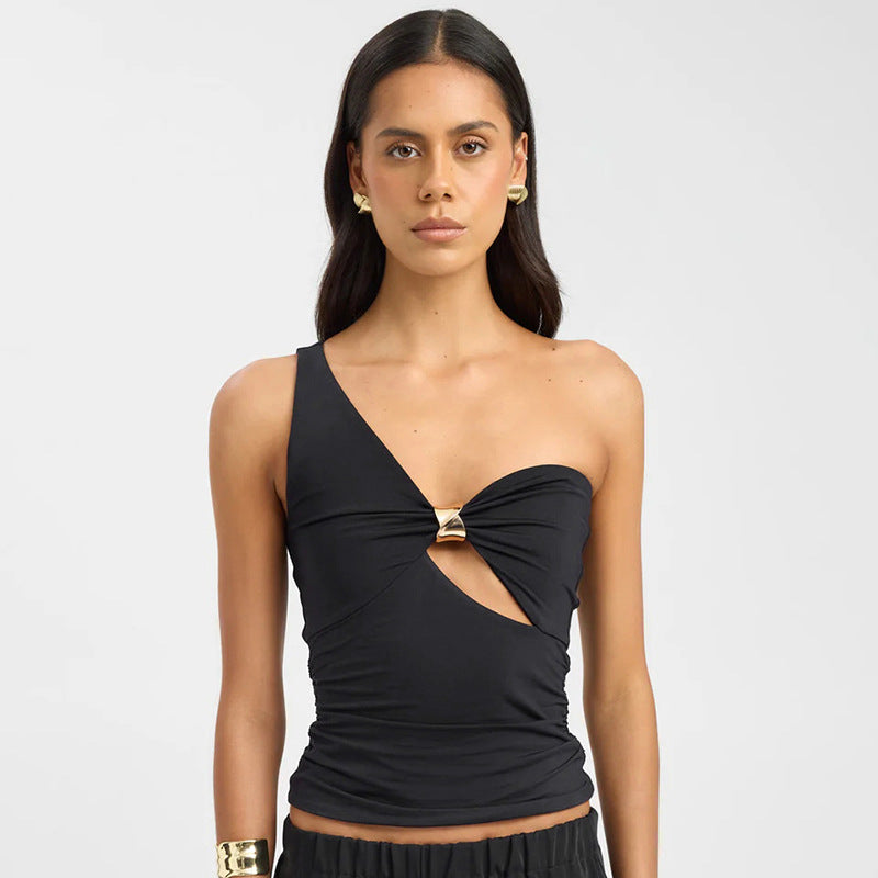Damen Top mit asymmetrischem Design und dekorativem Schlittverschluss Echo Archiv