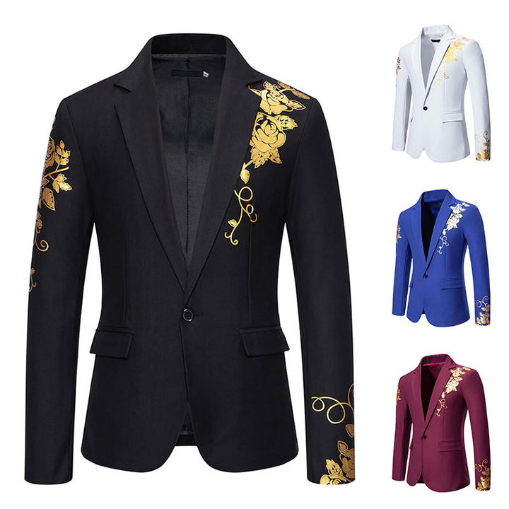 Herren nan eleganter taillierter Smoking-Blazer mit floraler Verzierung Echo Archiv
