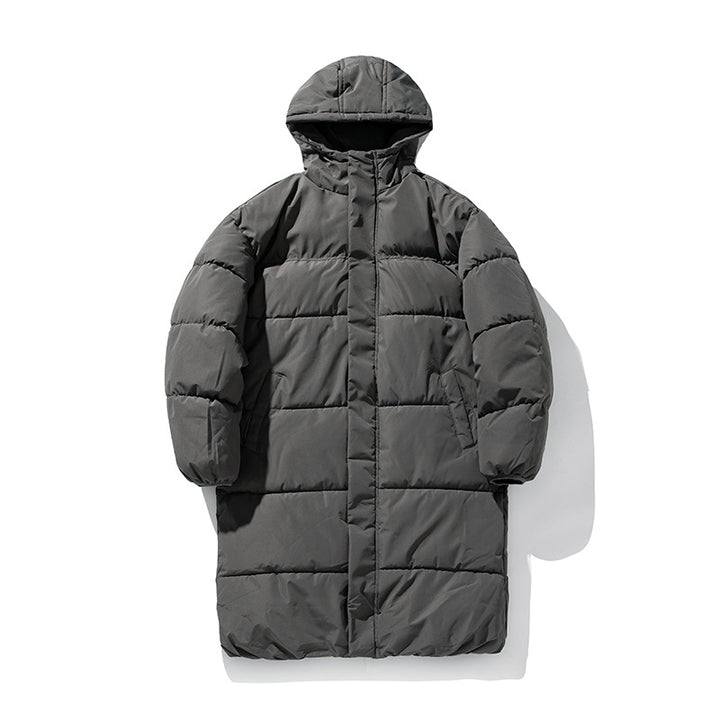 Unisex Langer Steppparka im Clean-Look mit Kapuze, Thermofüllung und verstellbarem Saum Echo Archiv