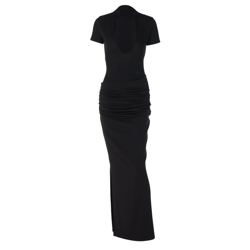 Damen Elegantes Maxikleid mit tiefem Ausschnitt und Raffungen Echo Archiv