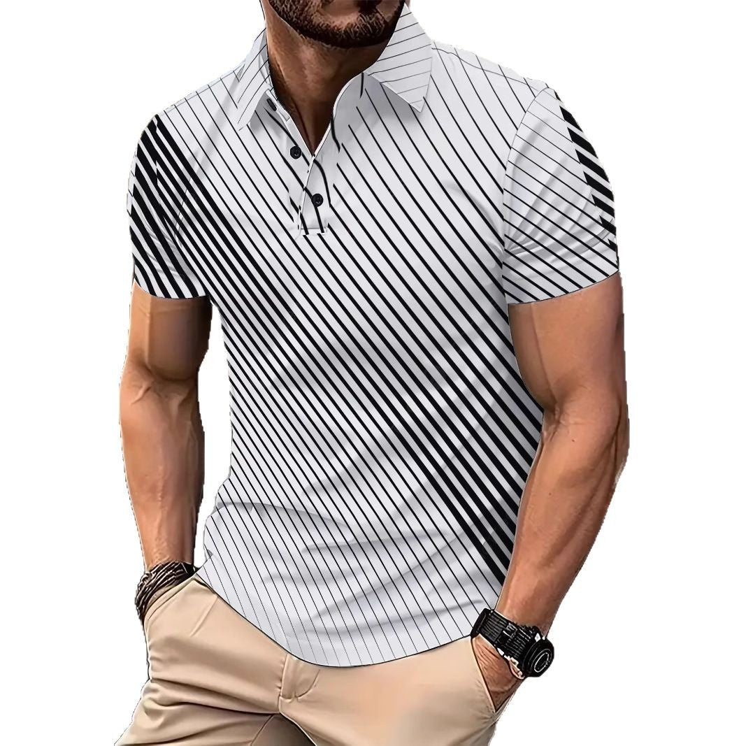 Herren Polohemd mit dynamischem Streifenmuster und feinen Details Echoarchiv