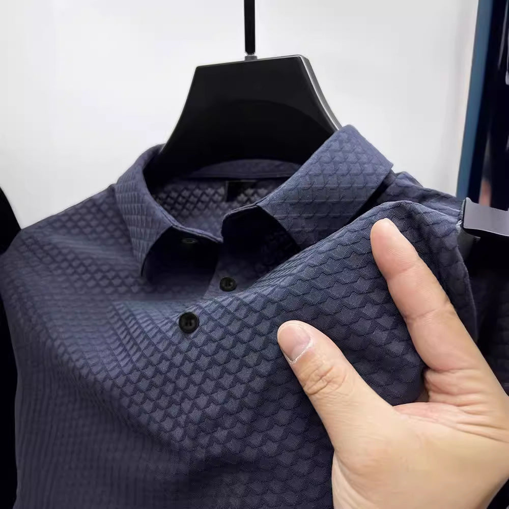 Herren strukturiertes Performance Button-Up-Shirt Echoarchiv