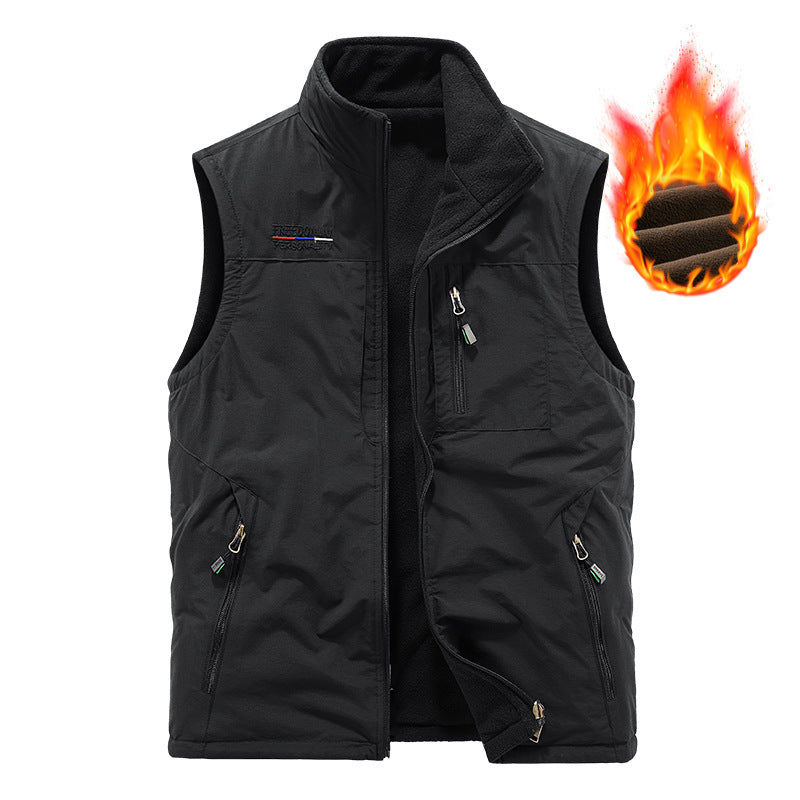 Herren nan wattierte Thermo-Outdoorweste mit weichem Fleece-Futter, hoher Stehkragen und mehreren Reißverschlusstaschen Echo Archiv