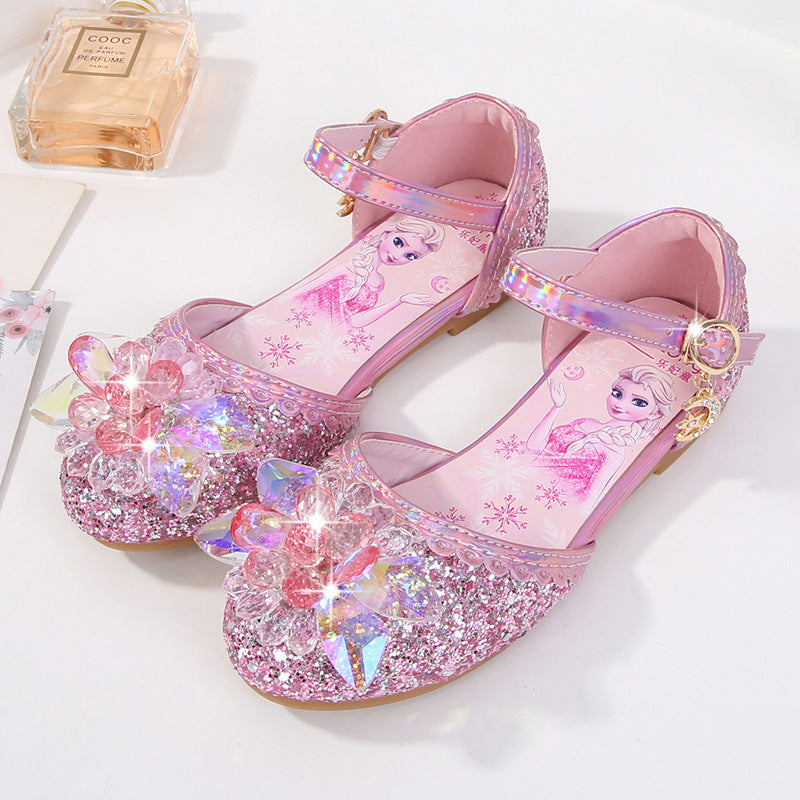 Mädchen Glitzernde Ballerinas mit Blumenapplikationen Echo Archiv